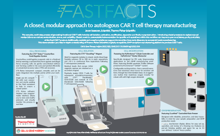 A closed, modular approach to autologous CAR T cell therapy manufacturing