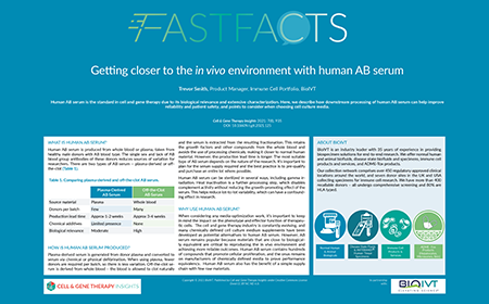 Getting closer to the in vivo environment with human AB serum