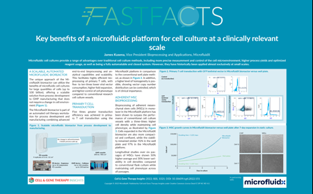 Key benefits of a microfluidic platform for cell culture at a clinically relevant scale